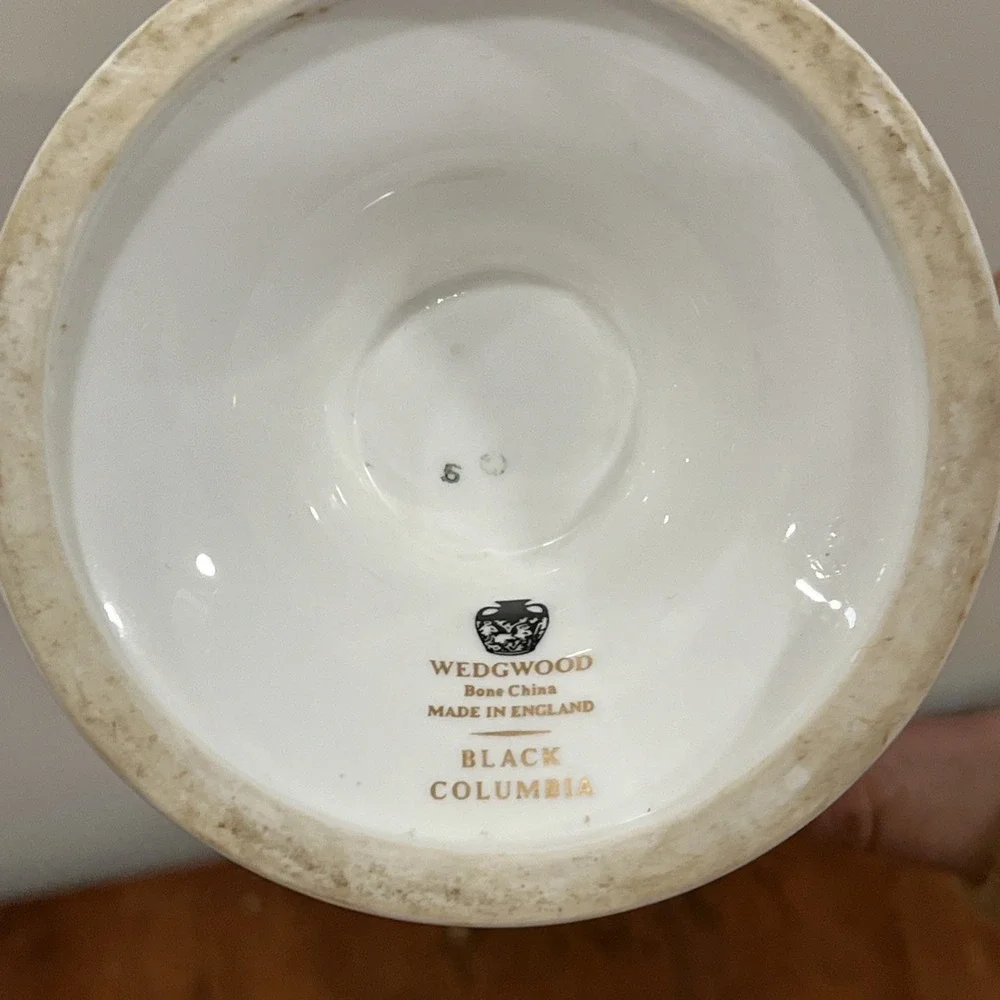 Wedgwood Black Columbia large coffee pot, Sugar, Creamer Set, Rare,‎ Excellent